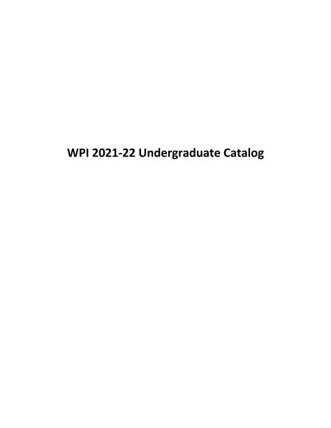 wpi catalog